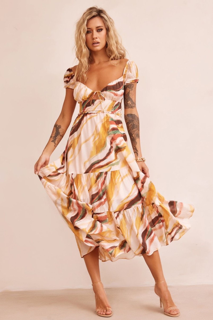 Day Dresses | Sage and Paige Ruffle It Up Maxi Dress - Yellow Multi