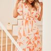 Day Dresses | Sage and Paige Taking Shapes Midi Dress - Orange Multi