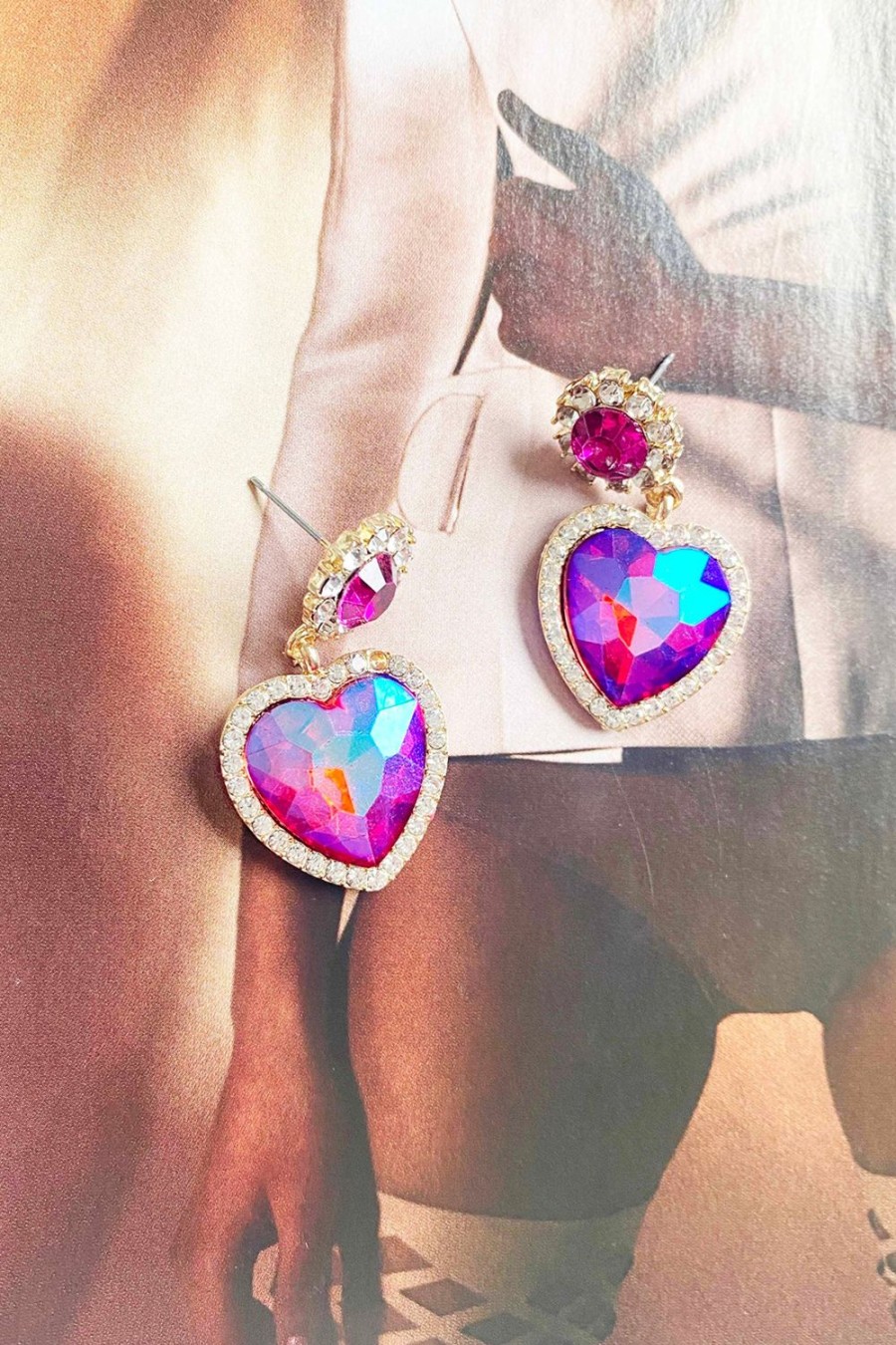 Earrings | Sage and Paige Rebel Hearts Earrings - Purple