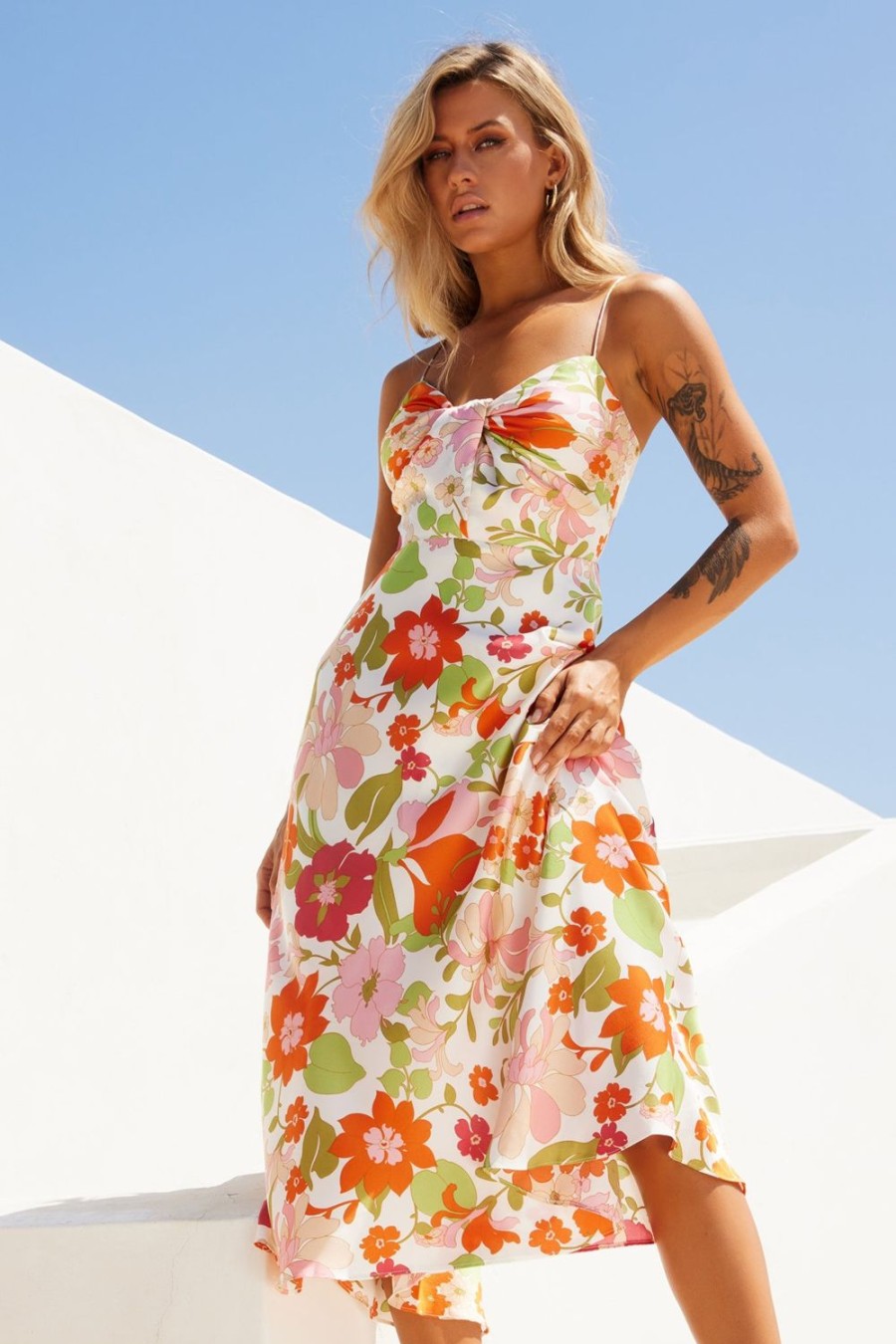 Going Out Dresses | Sage and Paige Jedda Midi Dress - Orange