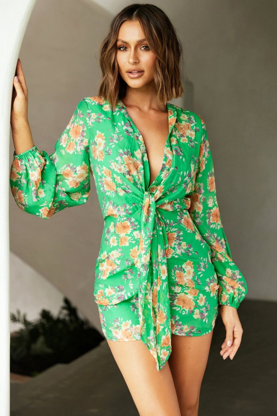 Day Dresses | Sage and Paige Rooftop Sunsets Mini Dress - Green