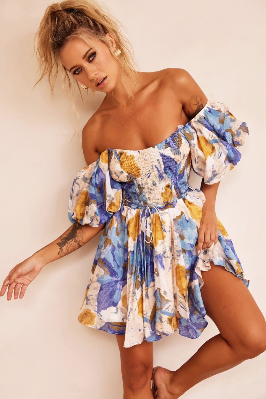 Day Dresses | Sage and Paige Begonia Bloom Mini Dress - Blue