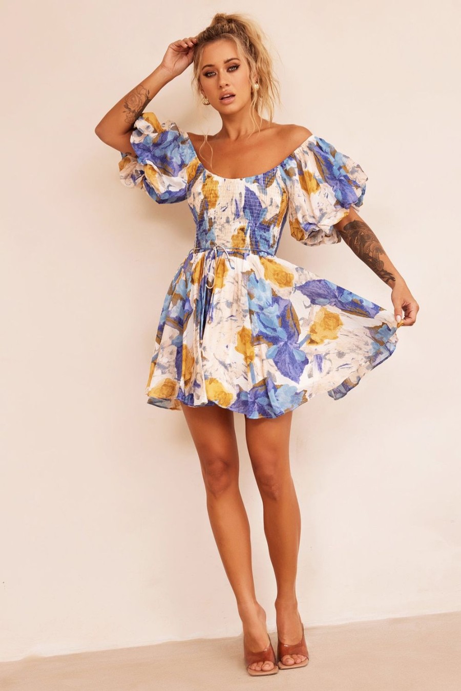 Day Dresses | Sage and Paige Begonia Bloom Mini Dress - Blue