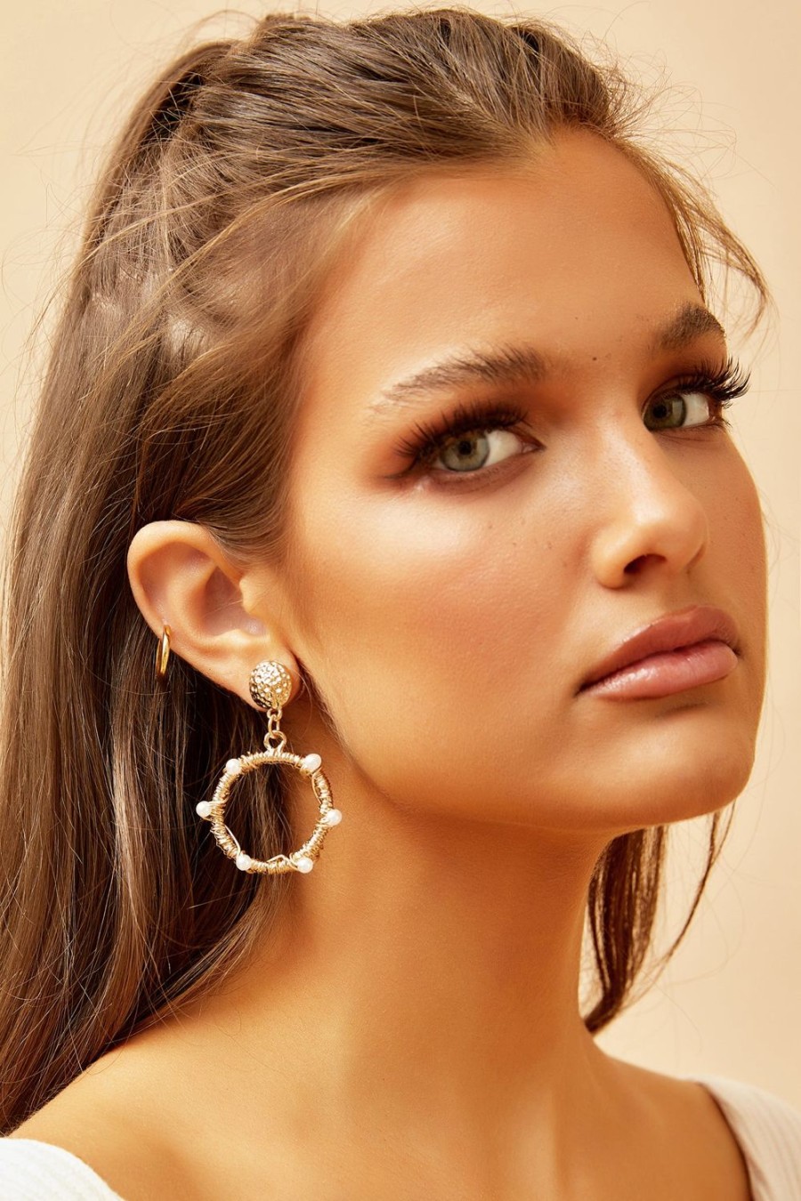 Earrings | Sage and Paige One For You Ear Hoops - White Gold